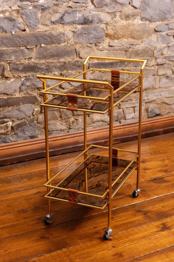 Gold Metal Drinks Trolley