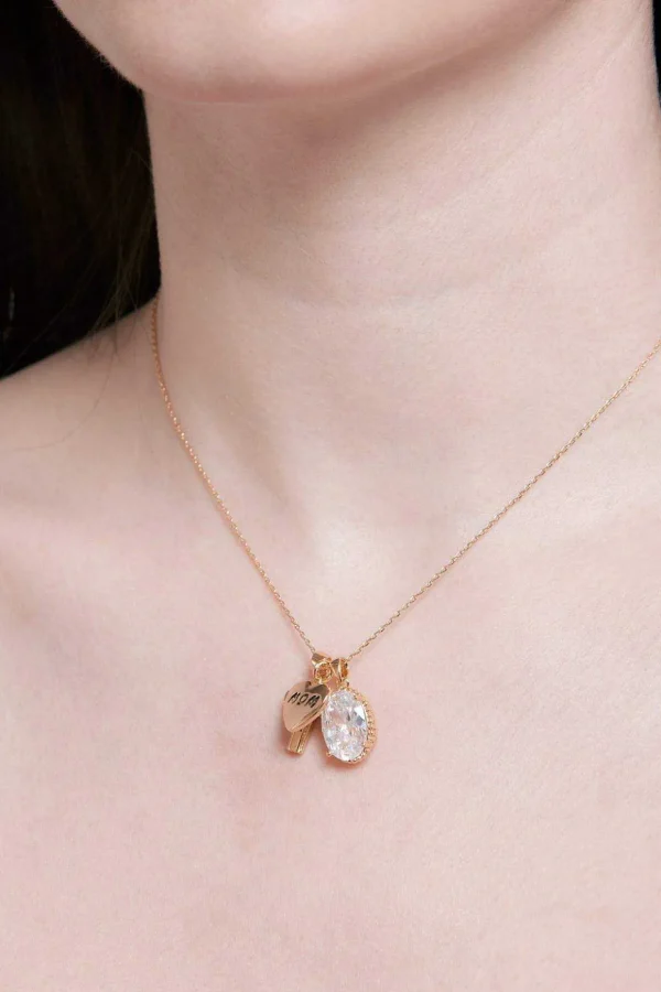 Gold Mom Charm Pendant