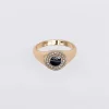 Gold Ring With Black Detail Size 7