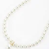 Gold Tone Drop Pearl Necklace
