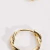 Gold Tone Twist Hoop Earrings