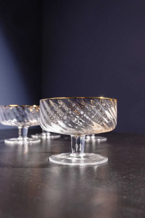 Gold Trimmed Dessert Bowl Set Of 4