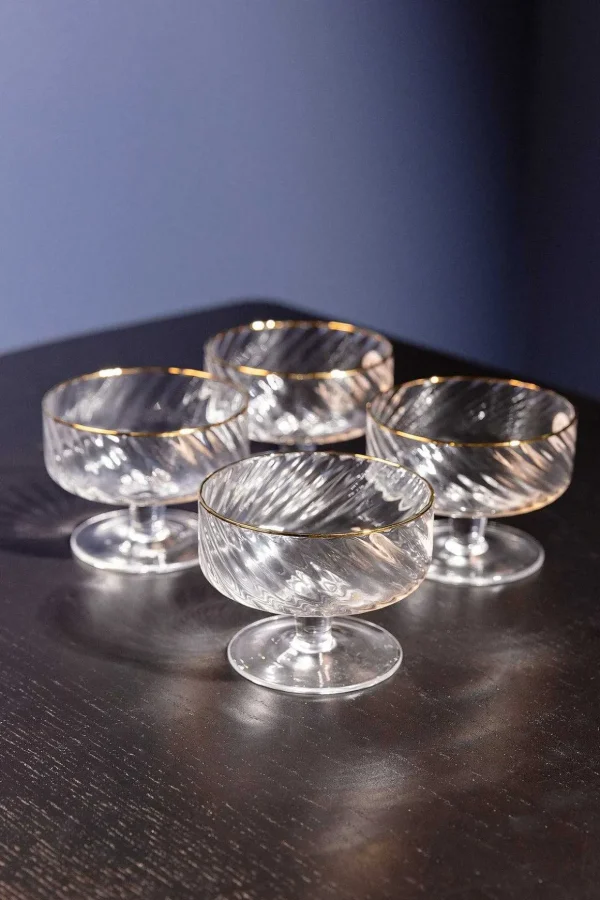 Gold Trimmed Dessert Bowl Set Of 4