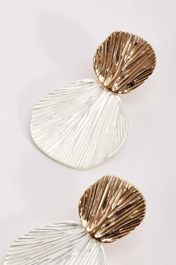 Golden Textured Earrings