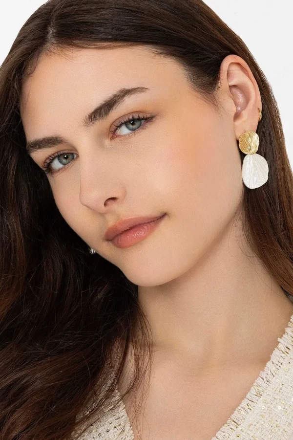 Golden Textured Earrings