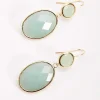 Green Double Drop Earrings