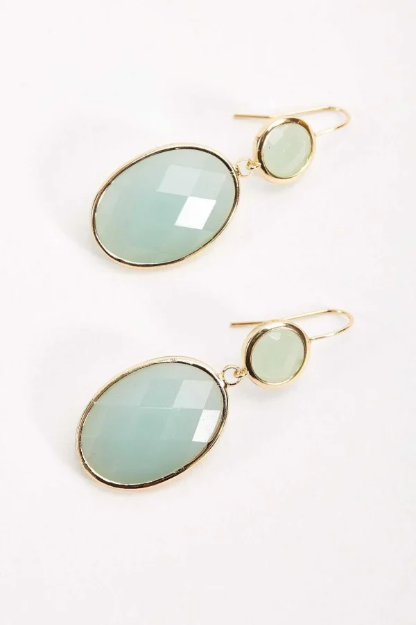 Green Double Drop Earrings