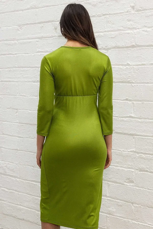 Green Fitted Midi Dress