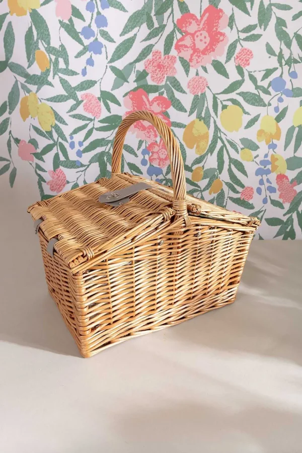Green Floral 2 Person Picnic Basket