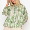 Green High Neck Printed Top