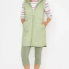 Green Longline Gilet With Hood