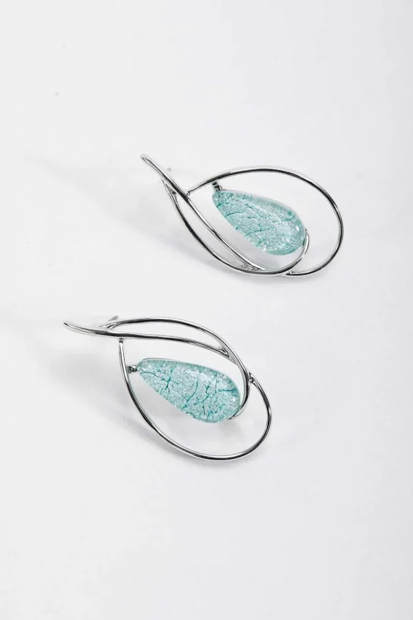 Green Marble Earrings