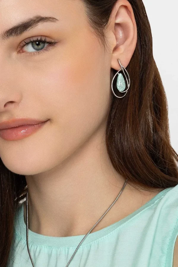 Green Marble Earrings