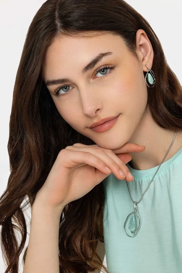 Green Marble Pendant Necklace