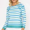 Green Printed Breton Top