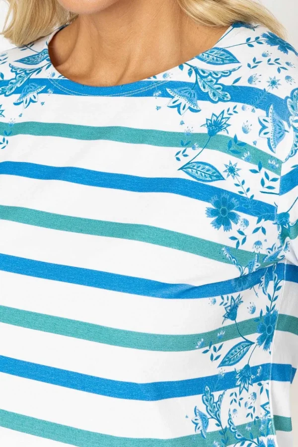 Green Printed Breton Top
