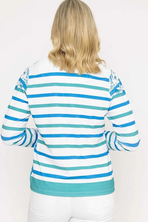 Green Printed Breton Top