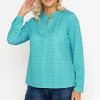 Green Printed Jersey Top
