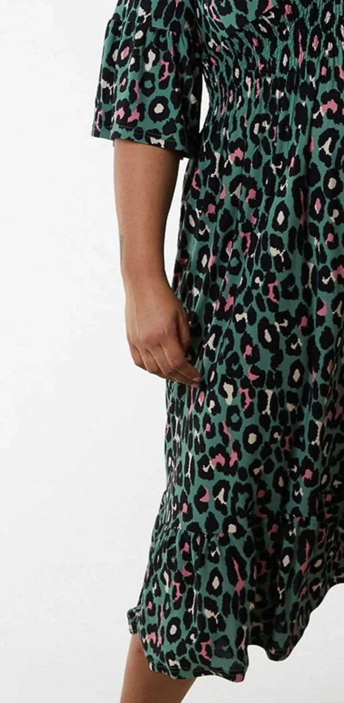 Green Printed Midi Dress