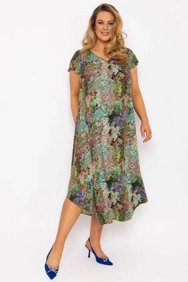 Green Snake Printed Dress
