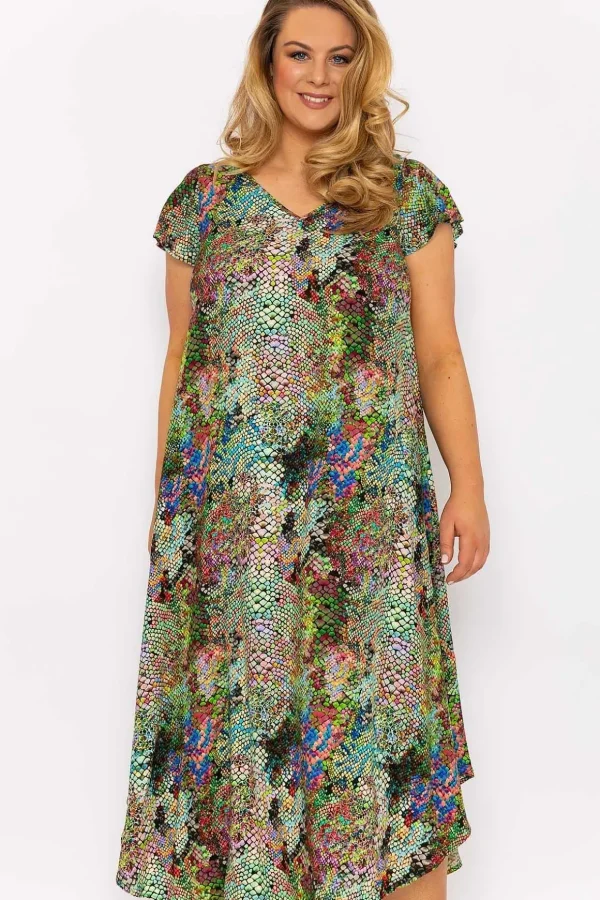 Green Snake Printed Dress