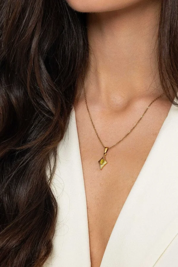 Green Stone Diamond Pendant Necklace