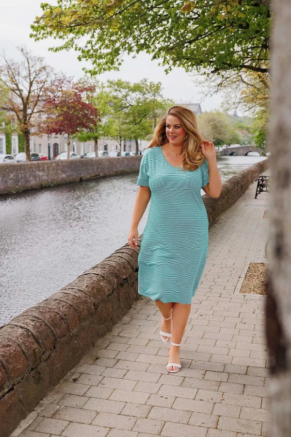 Green Striped Jersey Dress