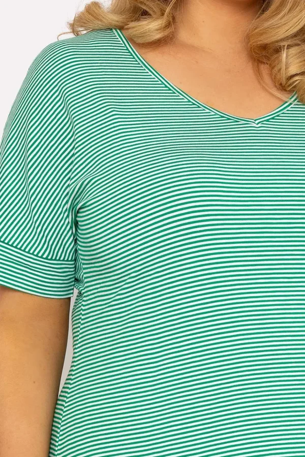 Green Striped Jersey Dress