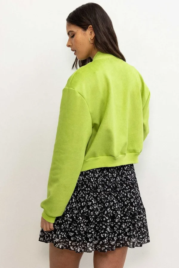 Green Suede Bomber Jacket