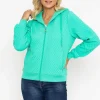 Green Textured Jersey Hoodie