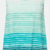 Green Tie-Dye Style Striped Vest Top
