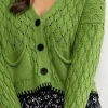Green Tipped Edge Cardigan