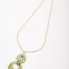 Green Tortoise Drop Link Necklace