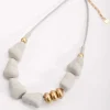 Grey And Gold Stone Necklace
