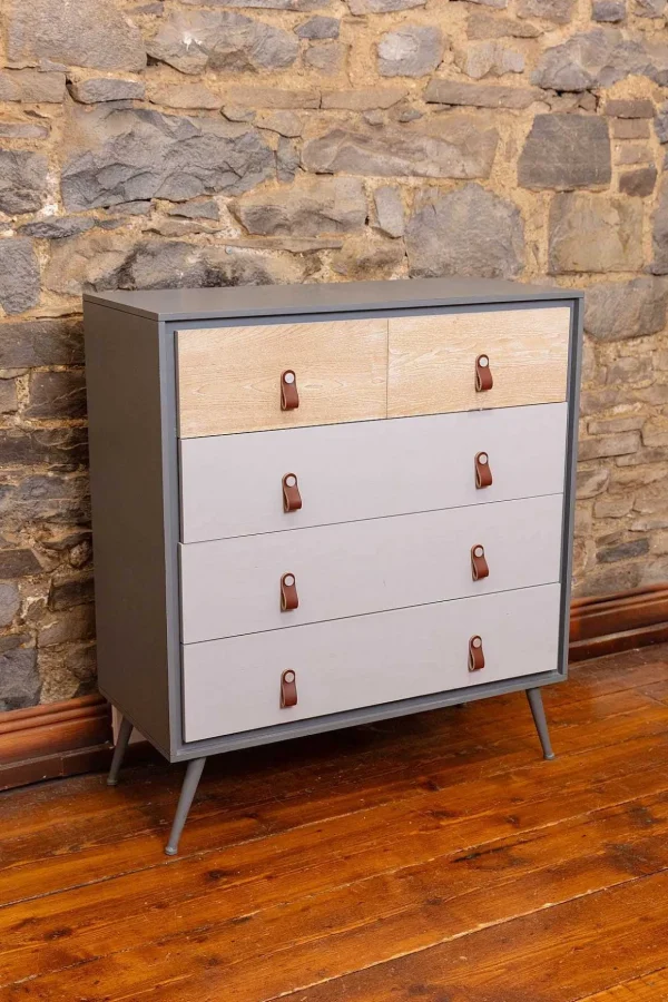 Grey And Wood Cabinet