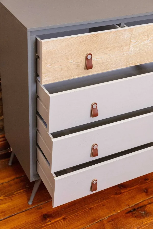 Grey And Wood Cabinet