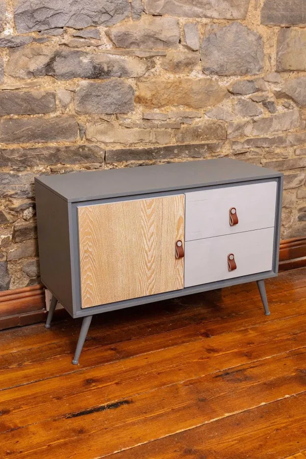 Grey And Wood Sideboard