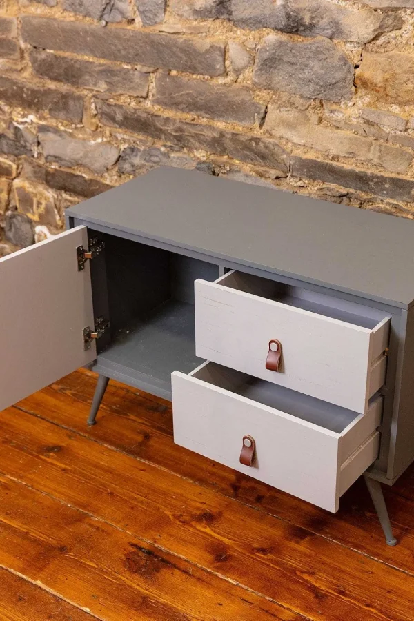 Grey And Wood Sideboard