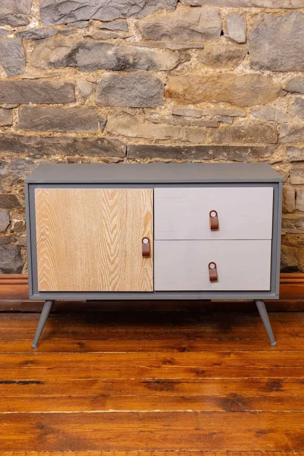 Grey And Wood Sideboard