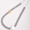 Grey Beaded Necklace With Adjustable Knot