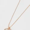 H Initial Necklace In Rose Gold