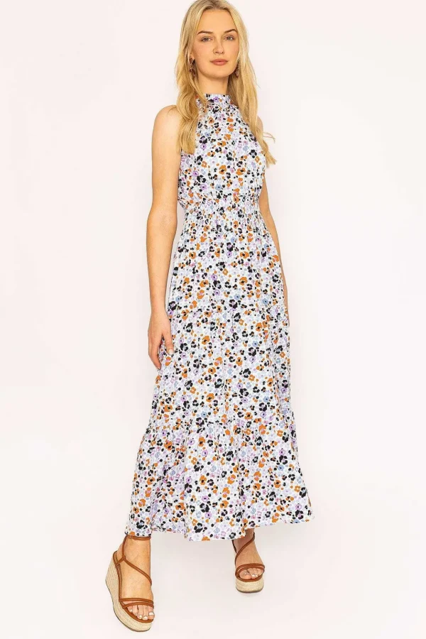 Halter Neck Dress In Light Blue