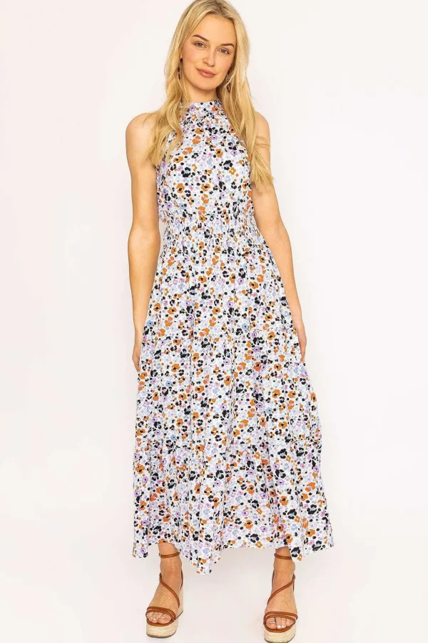 Halter Neck Dress In Light Blue