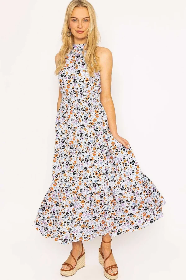Halter Neck Dress In Light Blue