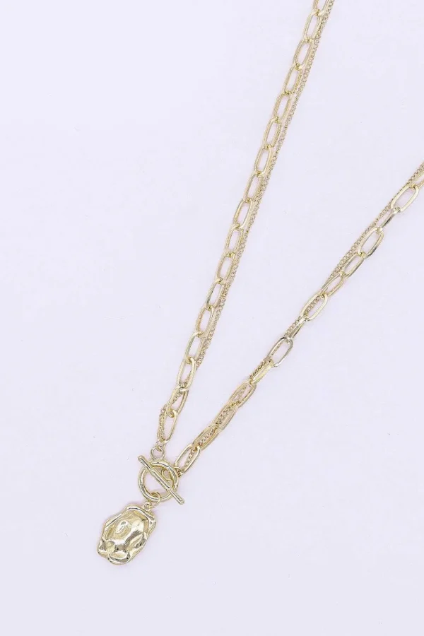 Hammered Pendant In Gold