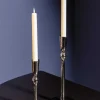 Hammered Silver Dinner Candle Holder M