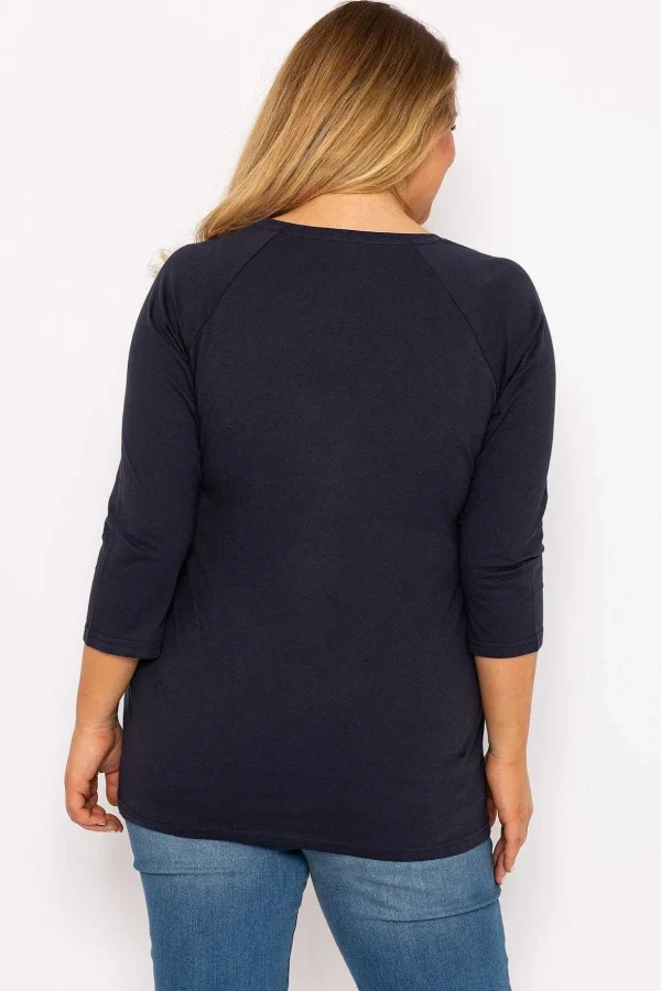 Hearts Print Top In Navy