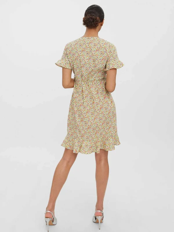Henna Wrap Dress In Yellow