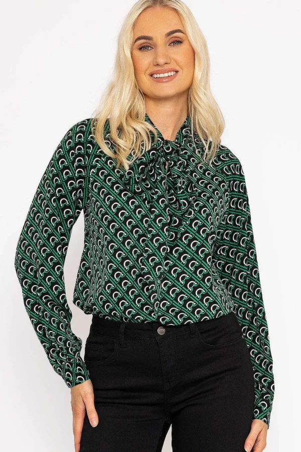 Heritage Print Blouse In Green