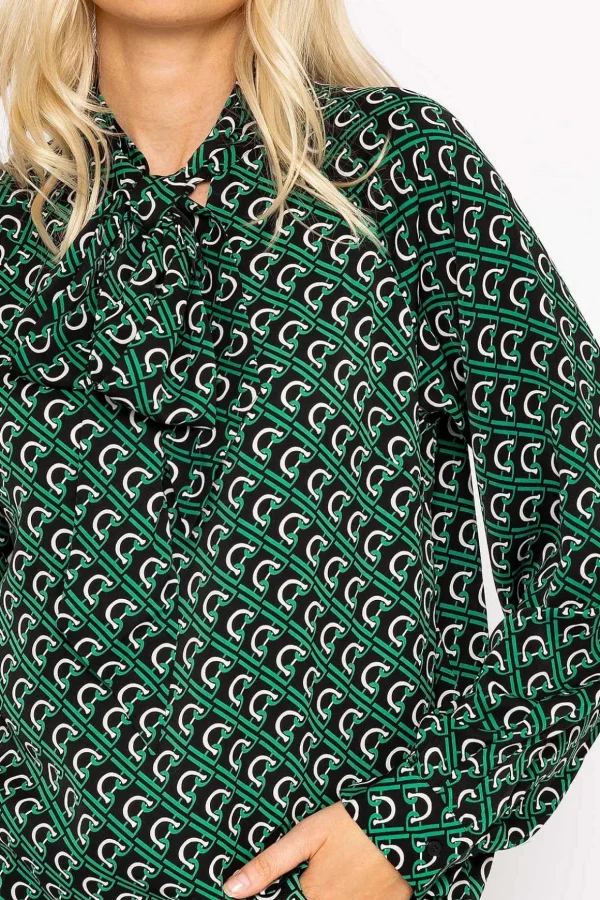 Heritage Print Blouse In Green